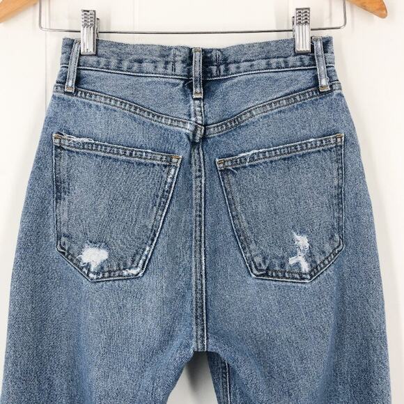 Agolde 90s Pinch Waist Straight Leg Jean High Waist Distressed in Rule Size 24 - Picture 8 of 16